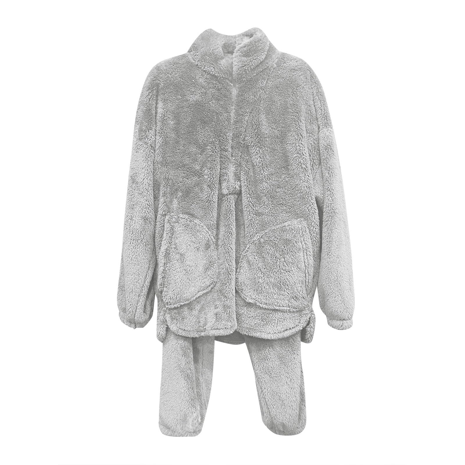 Pijama mujer mujer otoño e invierno franela pijama pijama traje cárdigan