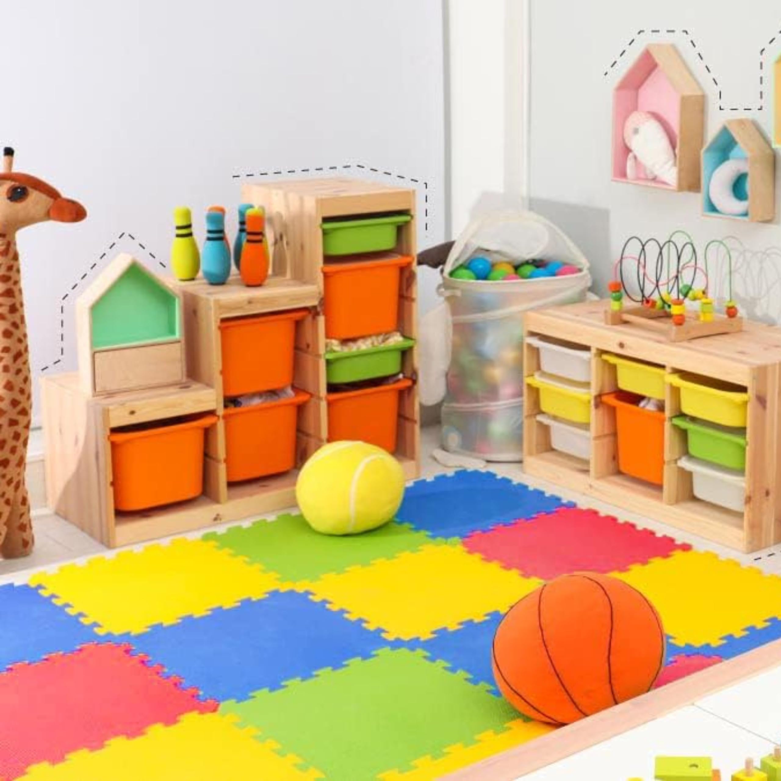 SUELOSPORT Alfombra Puzzle para Bebés y Niños Acolchada, Tapete Juego Infantil 60x60cm, Manta Juegos Gateo Bebes, Colchoneta para Jugar en el Suelo, Tapete Actividades - 12 Piezas (4,32 m²)