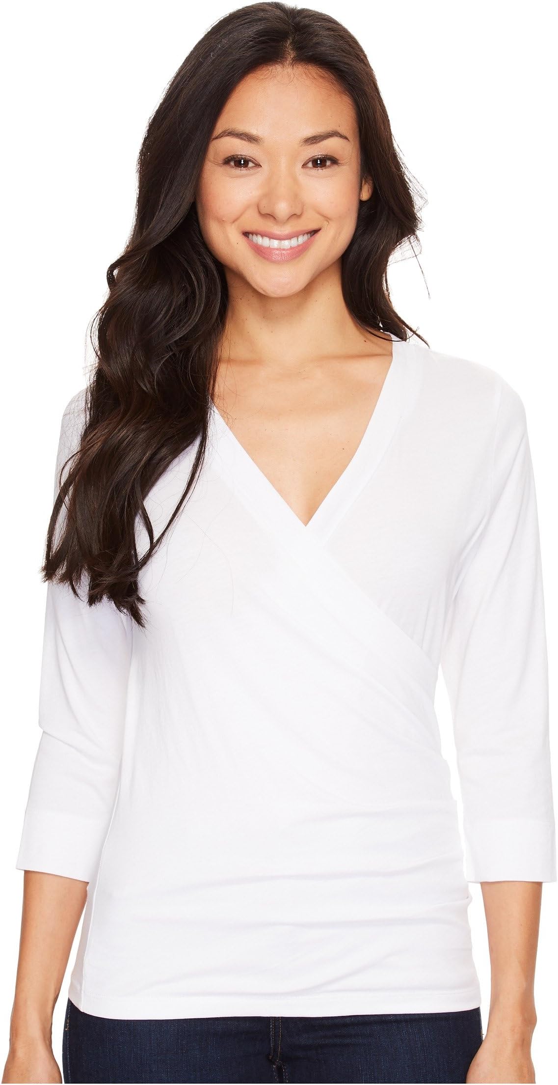 Pima Jersey 3/4 Sleeve Surplice Top