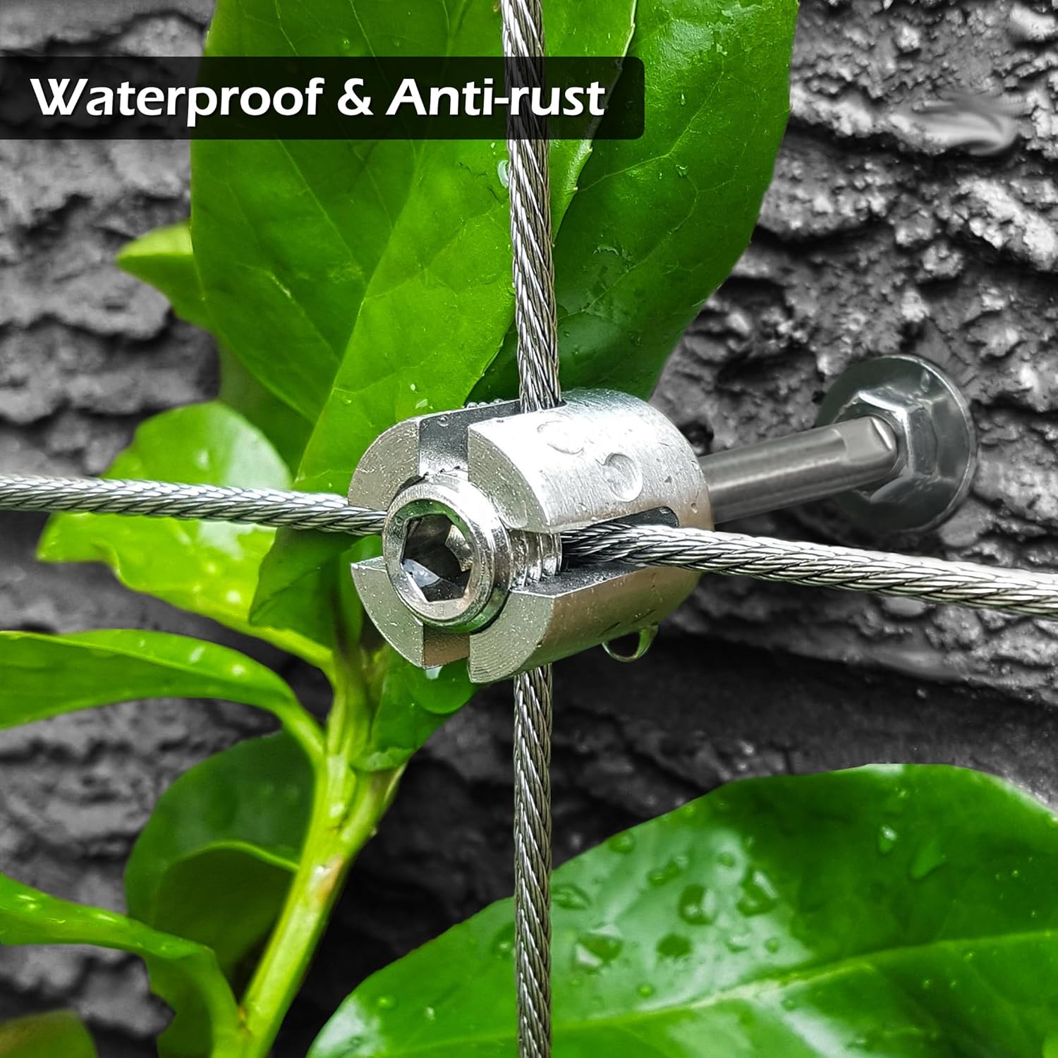 20Pcs Heavy Duty Cross Cable Clamp +20Pcs Cross Head Standoffs + 98ft Stainless Steel Wire Ropes | Acemaker Wire Trellis for Climbing Plants Outdoor
