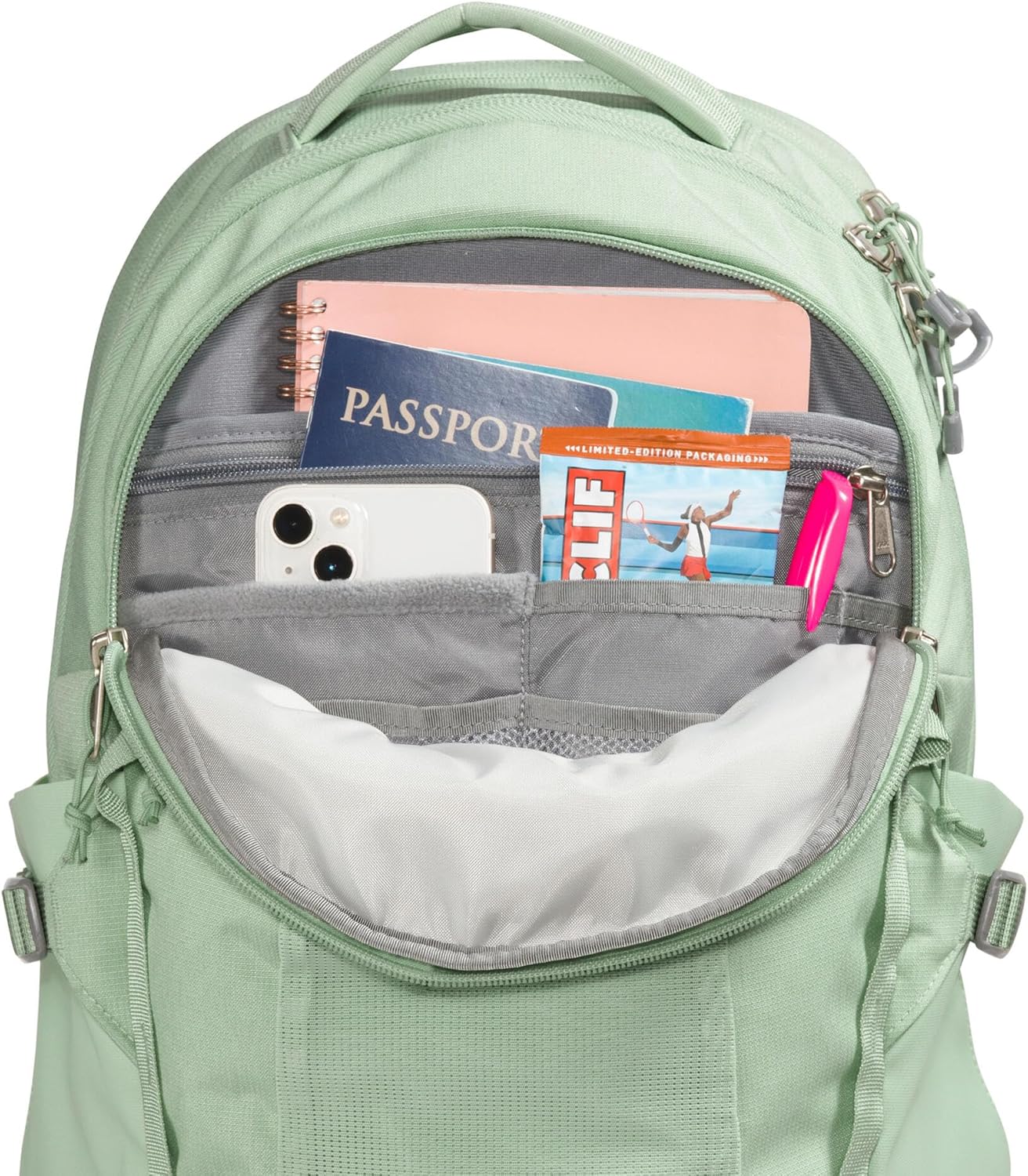 The North Face Women's Recon Everyday Laptop Backpack - Commuter Travel Bag, 16" Laptop Sleeve, Water-Repellent, Misty Sage Dark Heather/Meld Grey-NPF, One Size - Image 6