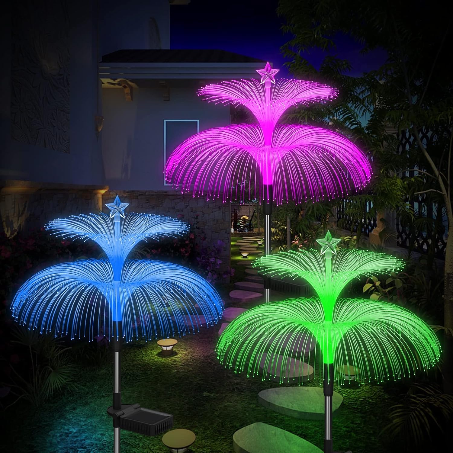 Flexi Madhav Star Solar Flower for Garden Decor Light, Outdoor Lights Waterproof 7 Color Changing double Jellyfish and Solar Light, LED Solar Lights Outdoor Waterproof (B0DGD9QHWW) Amazon Price History, Amazon Price Tracker