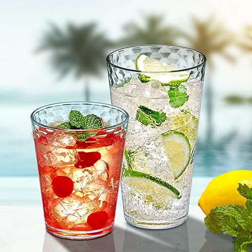 Miniatura 2 de Amazing Abby - Copo de nieve - Vasos de 16 onzas y 24 onzas (juego de 12), vasos de plástico transparente reutilizables, apilables, sin BPA,