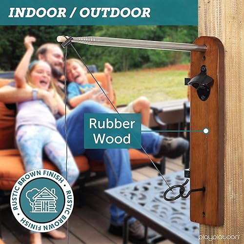 Miniatura 6 de Play Platoon Juego de lanzamiento de gancho y anillo, juego de barra de lanzamiento de anillos para adultos, juego de anillos de lanzamiento de