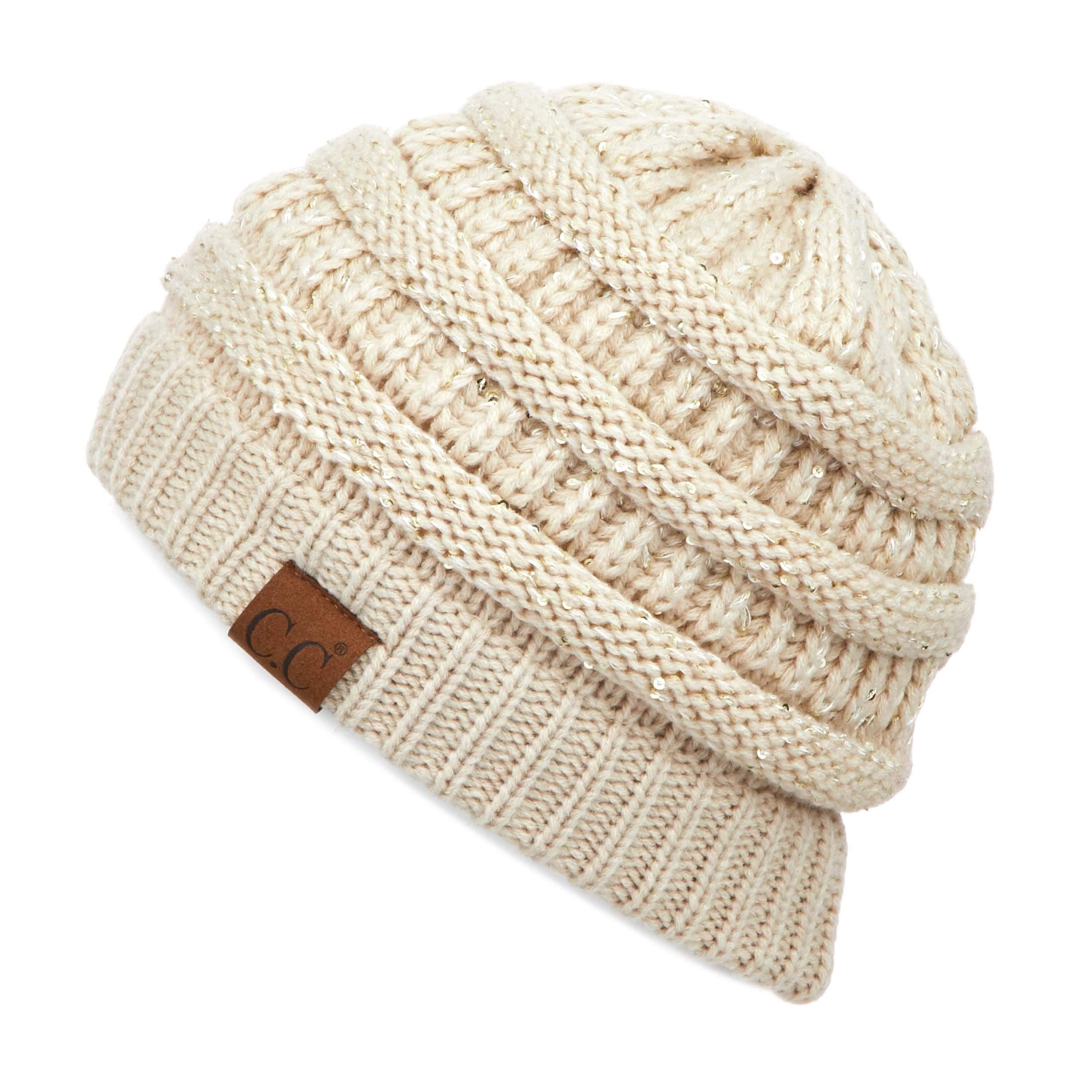 C.C Trendy Warm Chunky Soft Stretch Cable Knit Beanie Skully, Winter Mint, One Size — view 19