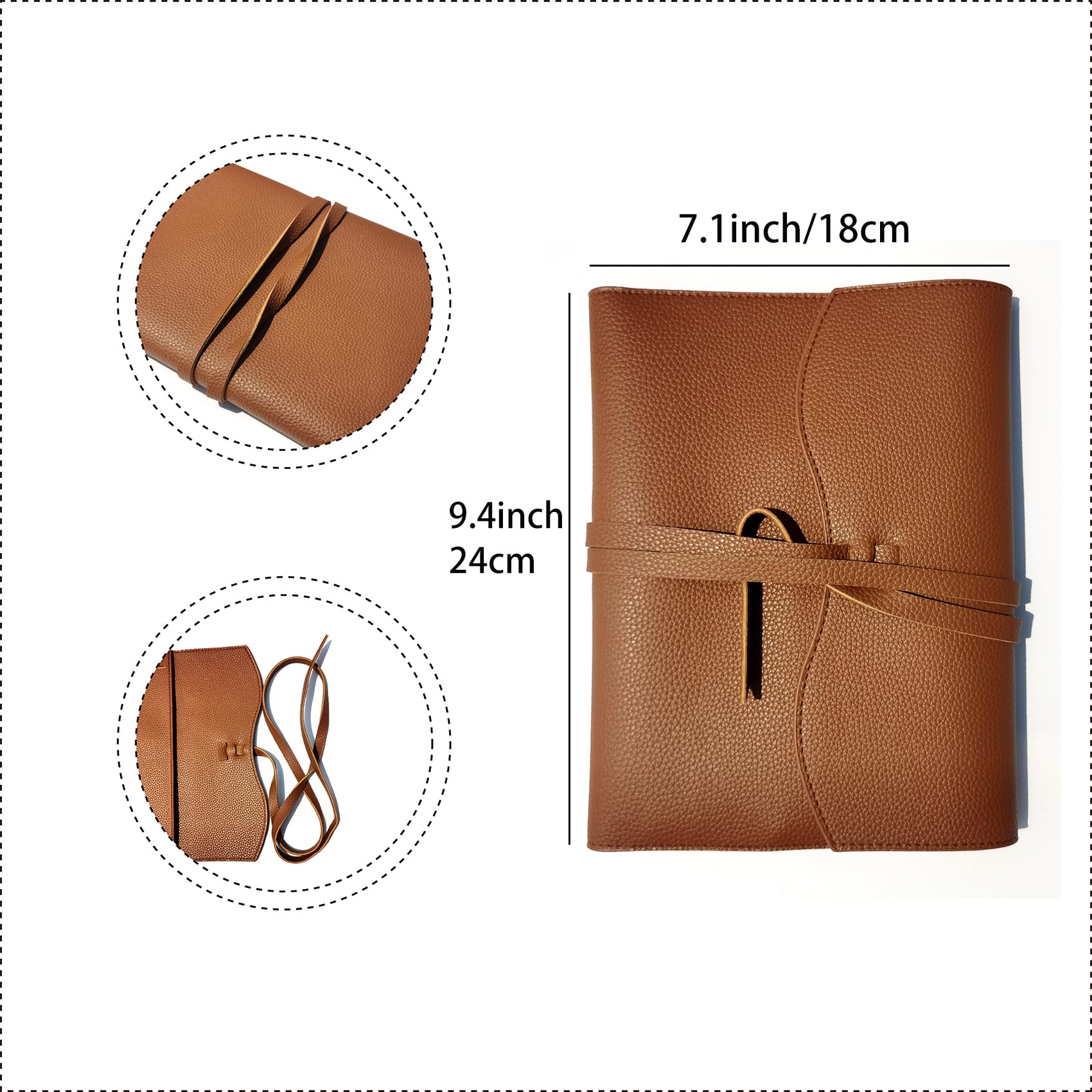 Skórzany pokrowiec na szkicownik, skórzany uchwyt na szkicownik o wymiarach 14 cm x 21,6 cm, podróżny uchwyt na ołówki do szkicownika, rysowanie, szkicownik, piórnik, malarz, artysta