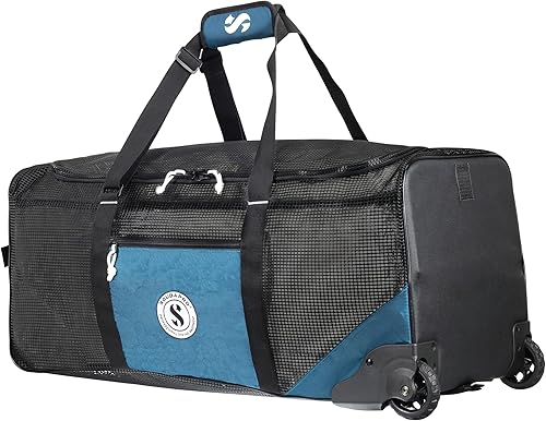 SCUBAPRO Sport Mesh 'N Roll - Bolsa de buceo con 100 ruedas con correas dobles y asa superior ajustable para equipo de buceo, tela de color azul