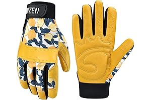 Women's Leather Tough Cowhide Work Gardening Gloves: Thorn Proof, Perfect for Weeding, Digging, Planting