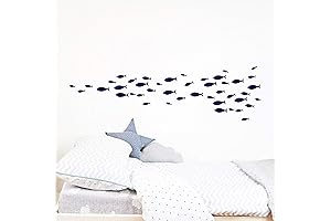 77 Pcs Fish Sea Underwater Wall Decals Removable Vinyl Kids Room Nursery Stickers