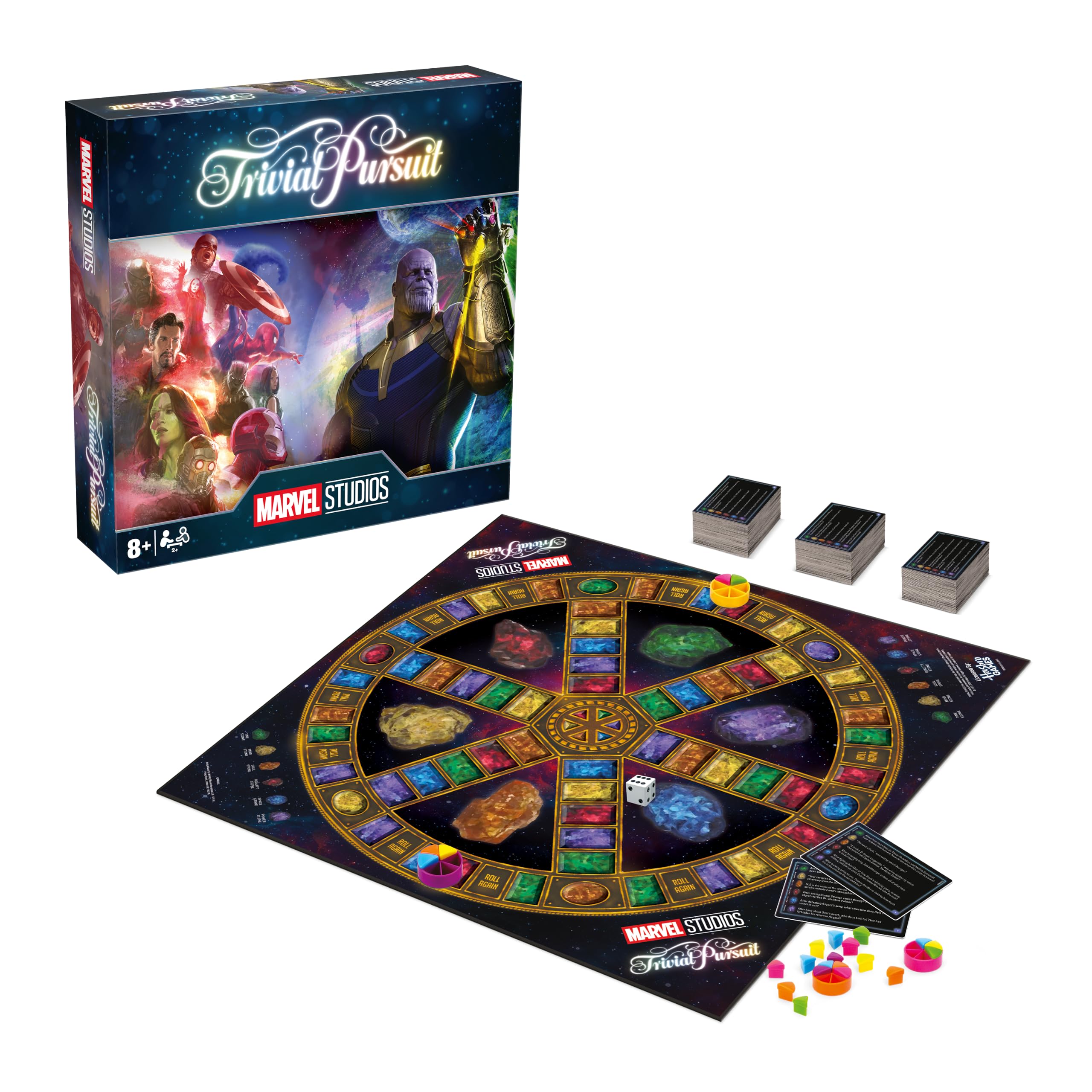 Winning Moves Marvel Cinematic Universe, 1800 pytań Trivial Game dla dzieci w wieku od 12 lat