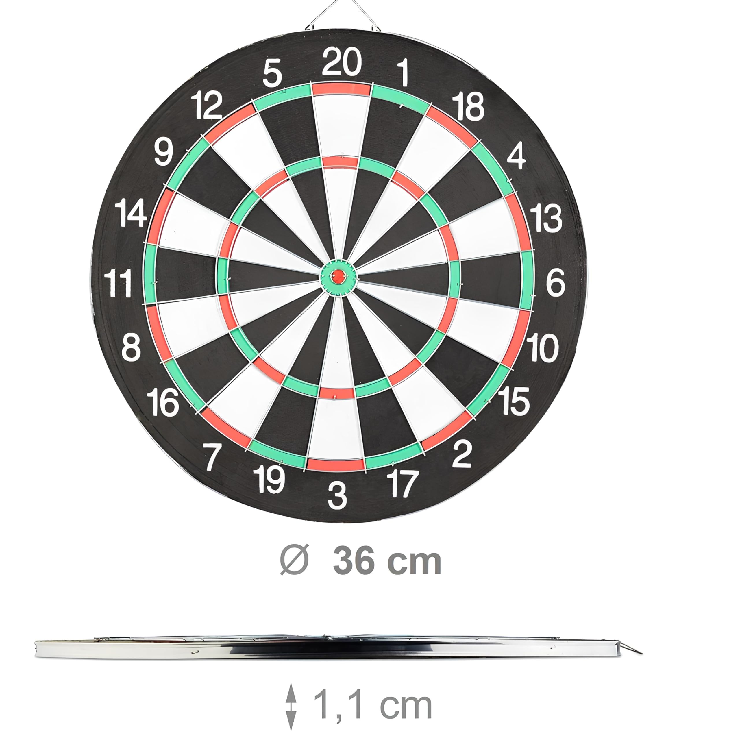 Gioco Bersaglio Freccette con 6 Frecce in Acciaio Tiro al Bersaglio Double Face cm 36 Gioco Dardi Freccette tiro al Bersaglio Tabellone Tiro a Segno Bambini Adulti Gioco Freccette Professionale