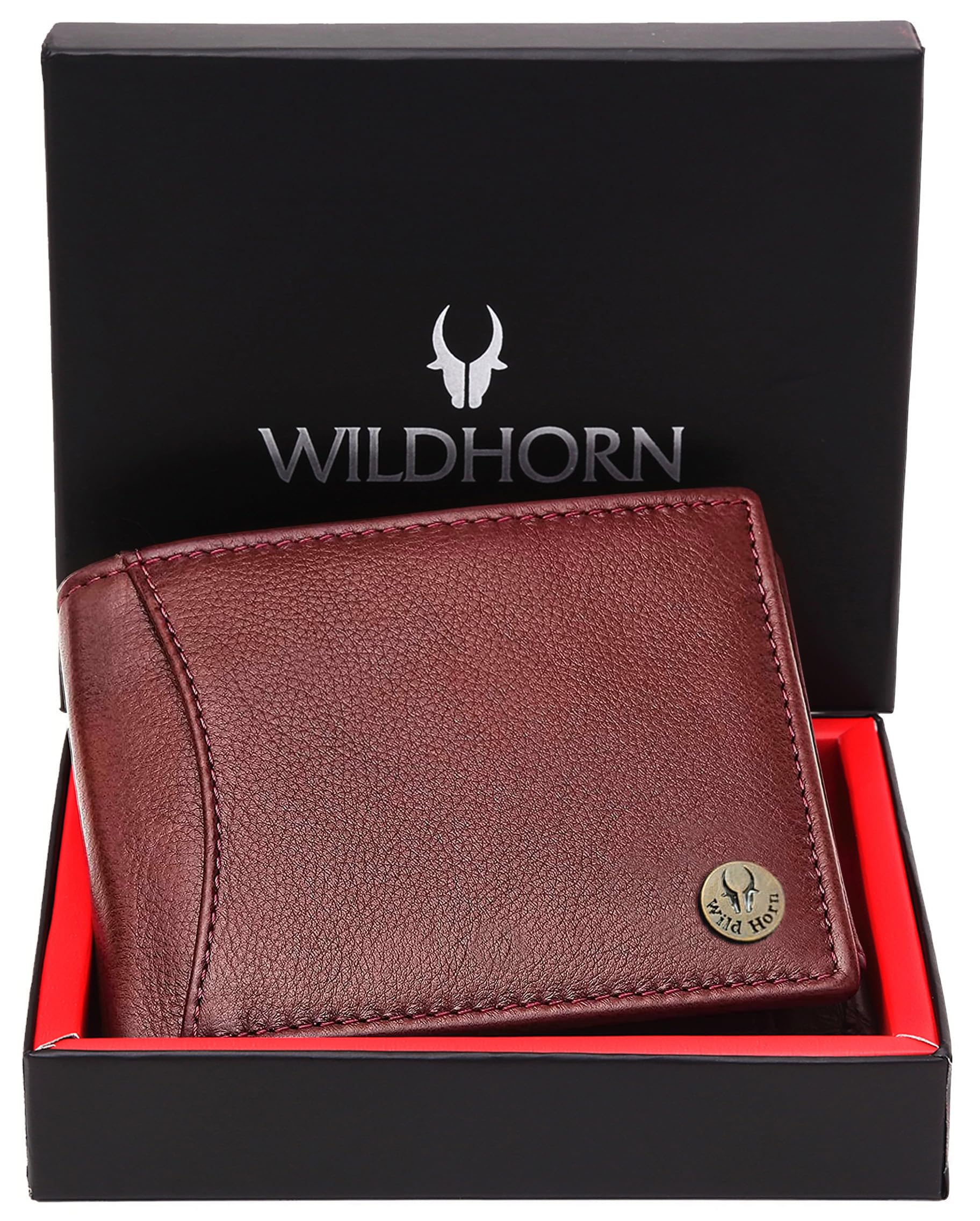 WildHorn Leather Wallet for Men (Royal Maroon) 1