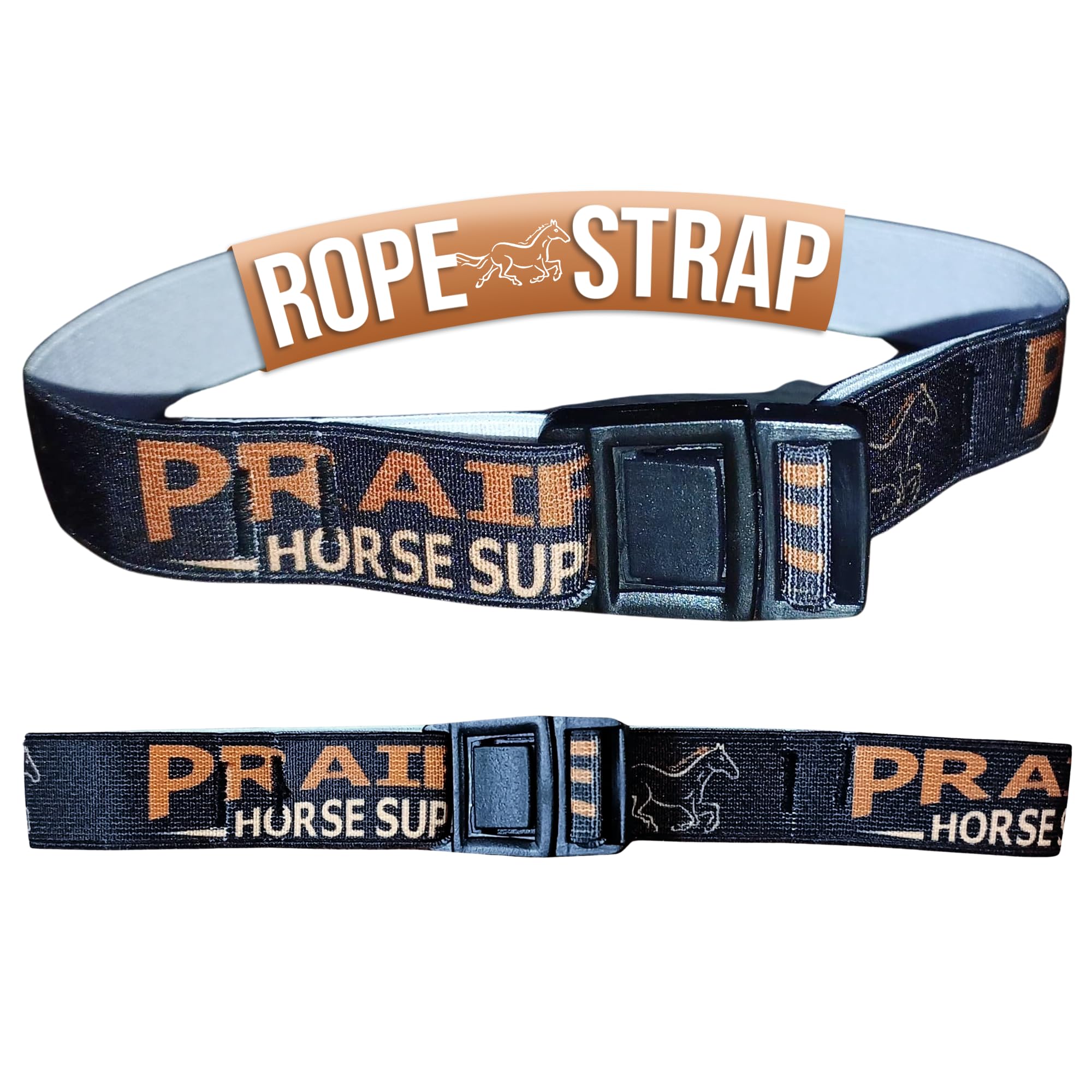 Prairie Horse Supply Horse Rope Holder Strap (Black, 1 Pack)