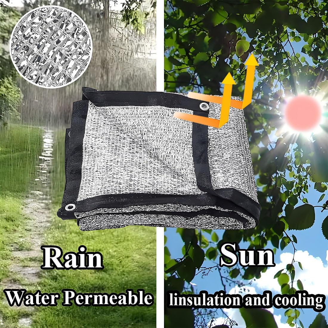 Parasole riflettente in alluminio per cani, protezione dal calore, dimensioni disponibili: 1 x 2 m, 2 x 2,5 m, 3 x 6 m, 4 x 7 m, 5 x 8 m (1 x 4 m)