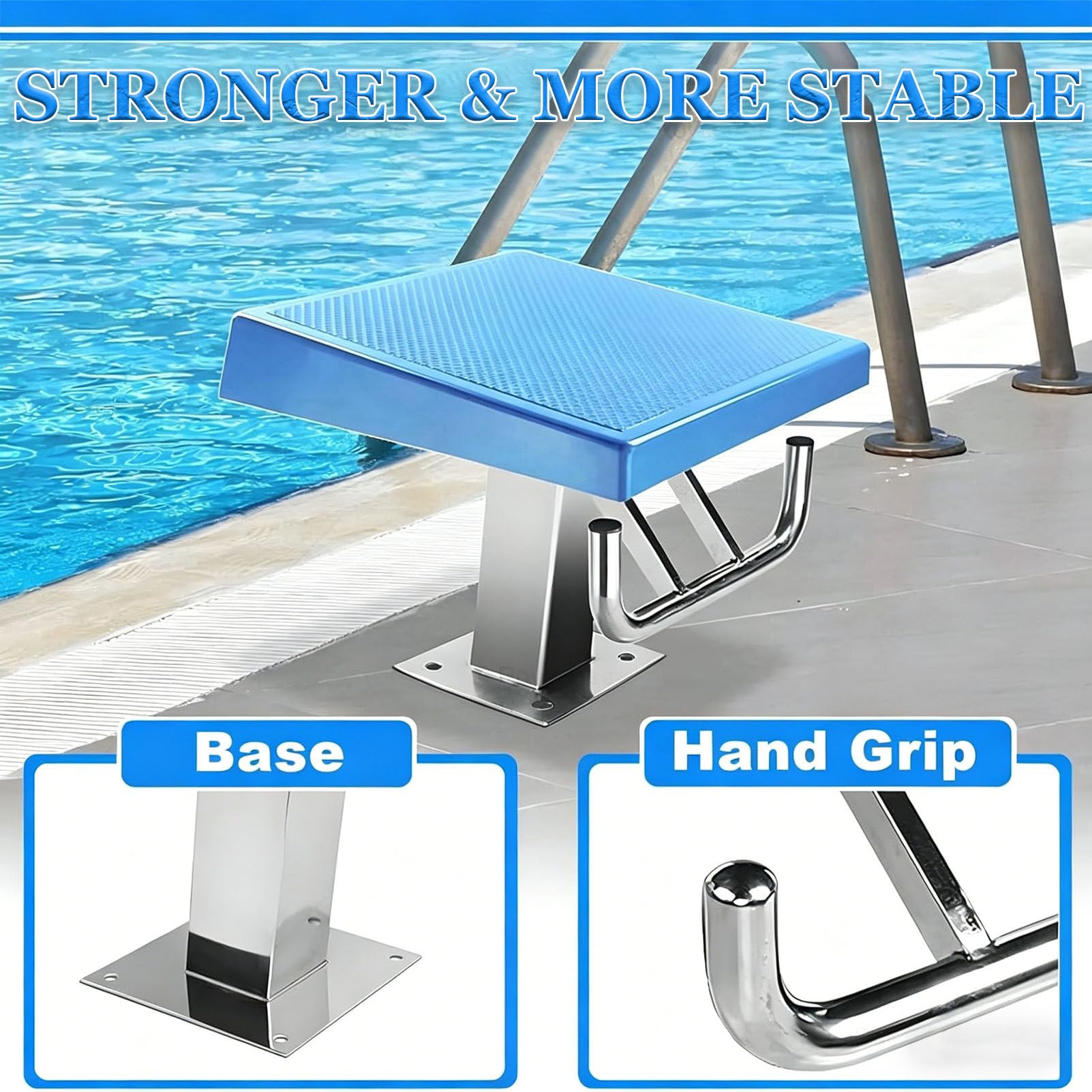 Bloque de arranque de piscina, plataforma de buceo antideslizante para competición y entrenamiento, soporta 660 libras, instalación directa en la piscina