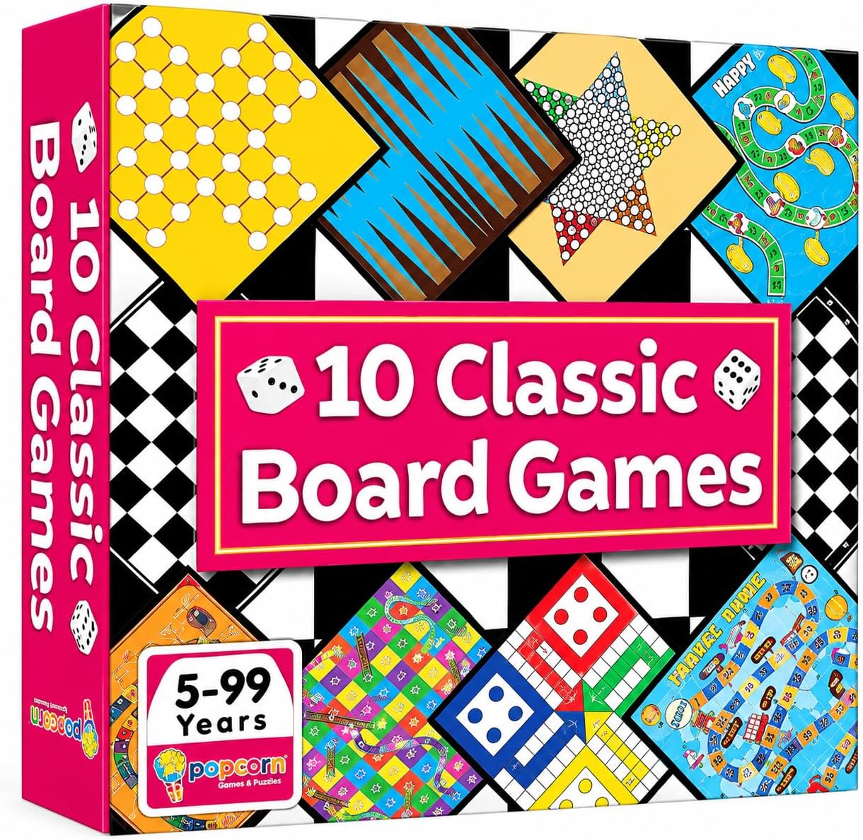- popcorn Games & Puzzles Classic Board Games for Smart Kids|Help to Boost Decision Making,Strategic Thinking and Problem Solving (10 in 1)