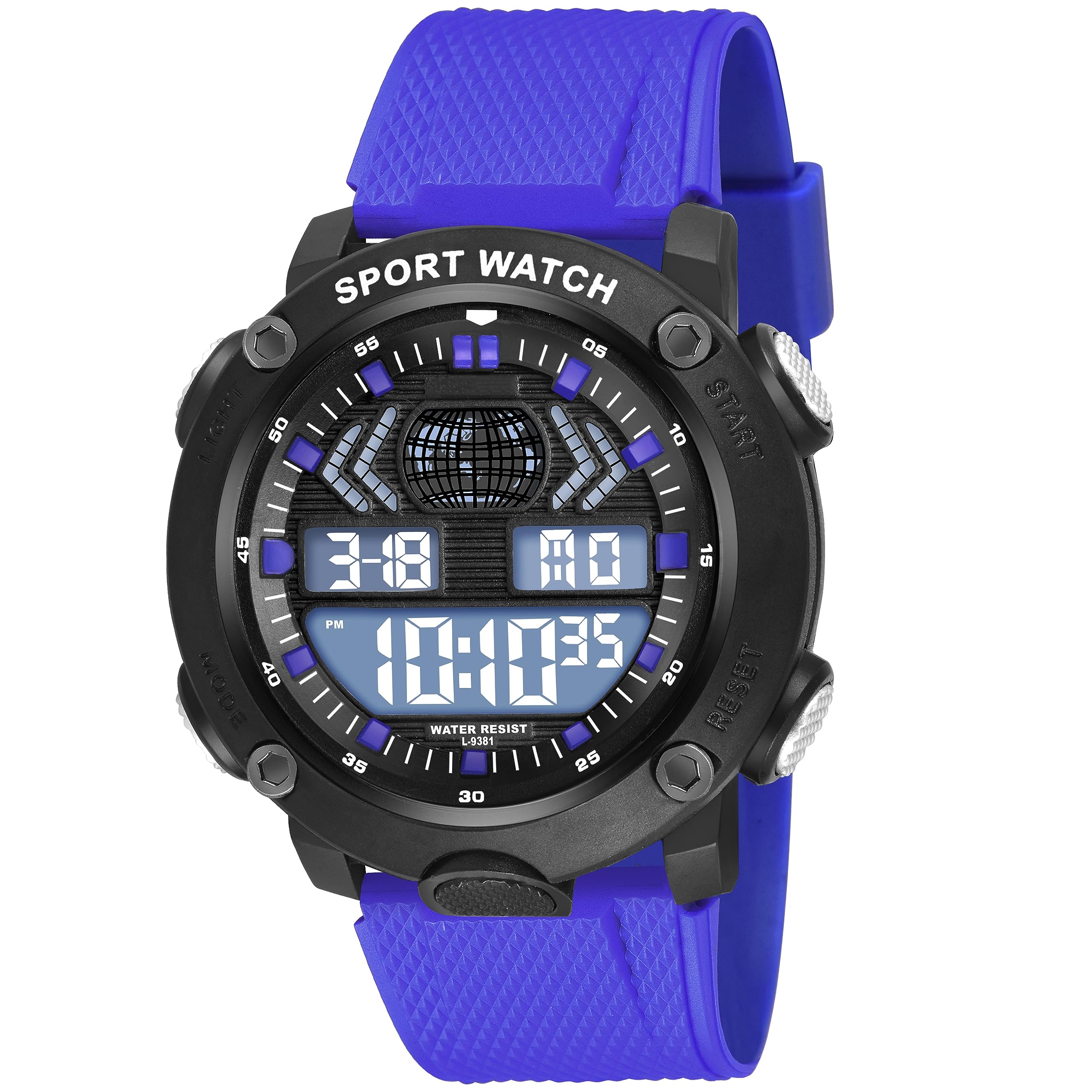 Shocknshop Digital Sports Stylish Multifunctional Silicone Strap Black Wrist Watch for Men | WCH83 (Blue) (B0CFGXTTT8) Amazon Price History, Amazon Price Tracker