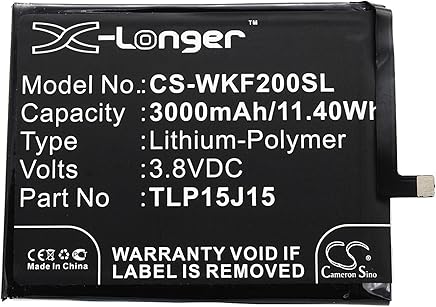 CS 3000?mAh Bater?a de pol?mero de Litio para WIKO Fever 4?G, sustituye a Wiko tlp15j15?tlp15j30?tlp15l27 CS 3000?mAh Bater?a de pol?mero de Litio para WIKO Fever 4?G, sustituye a Wiko tlp15j15?tlp15j30?tlp15l27