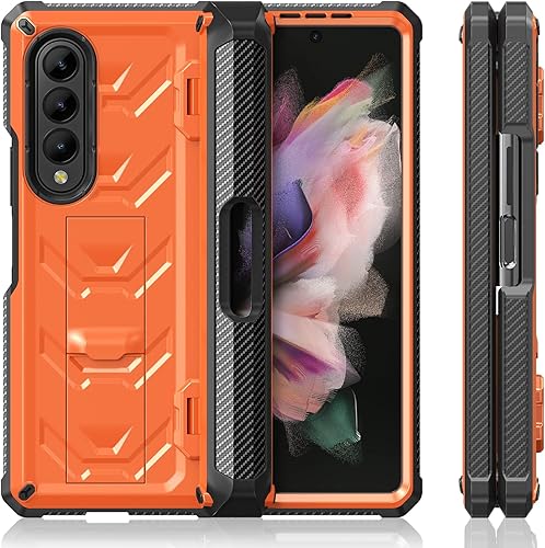 Miniatura 9 de FONREST Carcasa resistente para Samsung-Galaxy-Z-Fold-3-5G con soporte integrado soporte para bolígrafo S protector de pantalla protección de