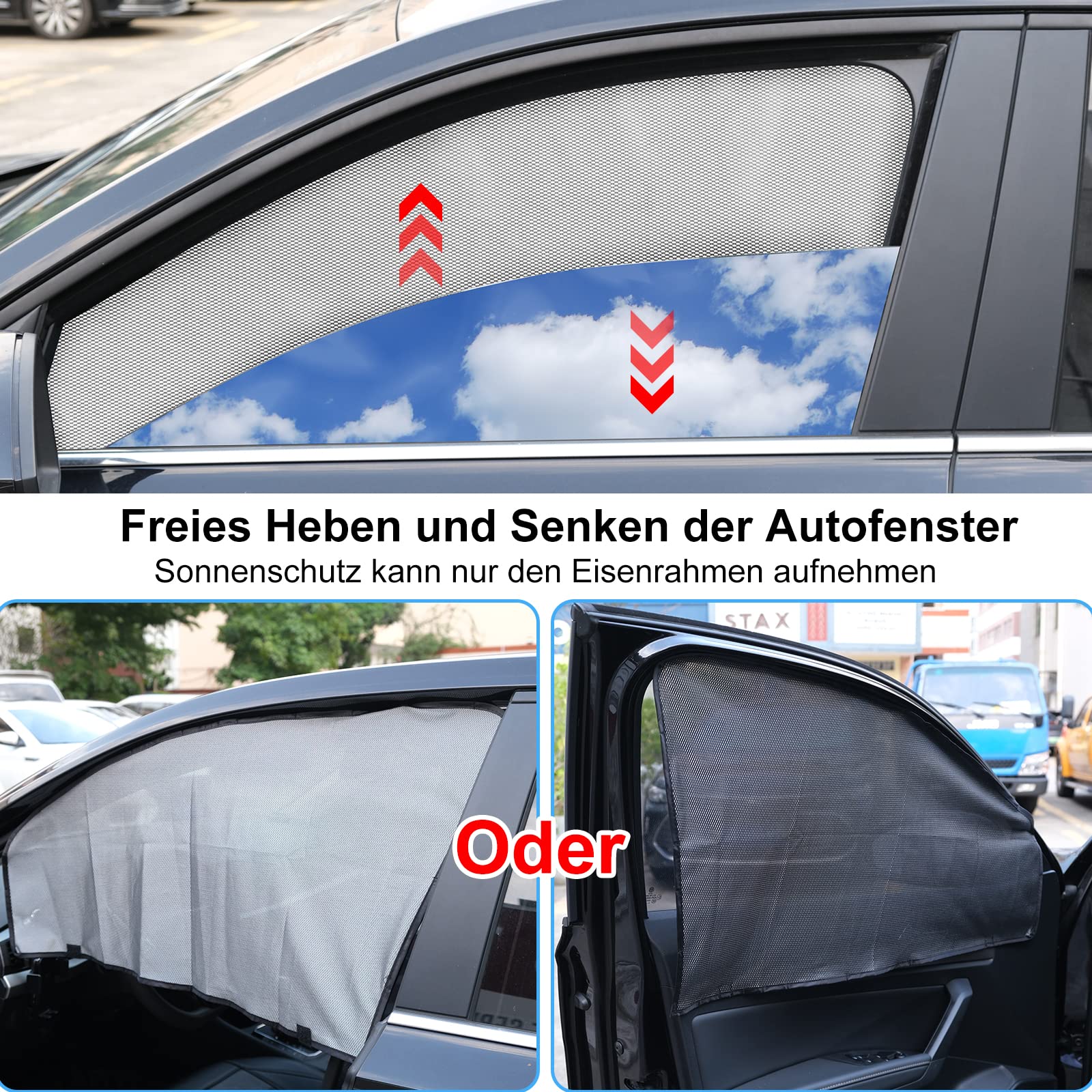 Fetanten Auto Sonnenschutz Mit Magneten - 2-teilig Für Seitenscheiben | UV-Schutz Für Baby, Kinder & Haustiere