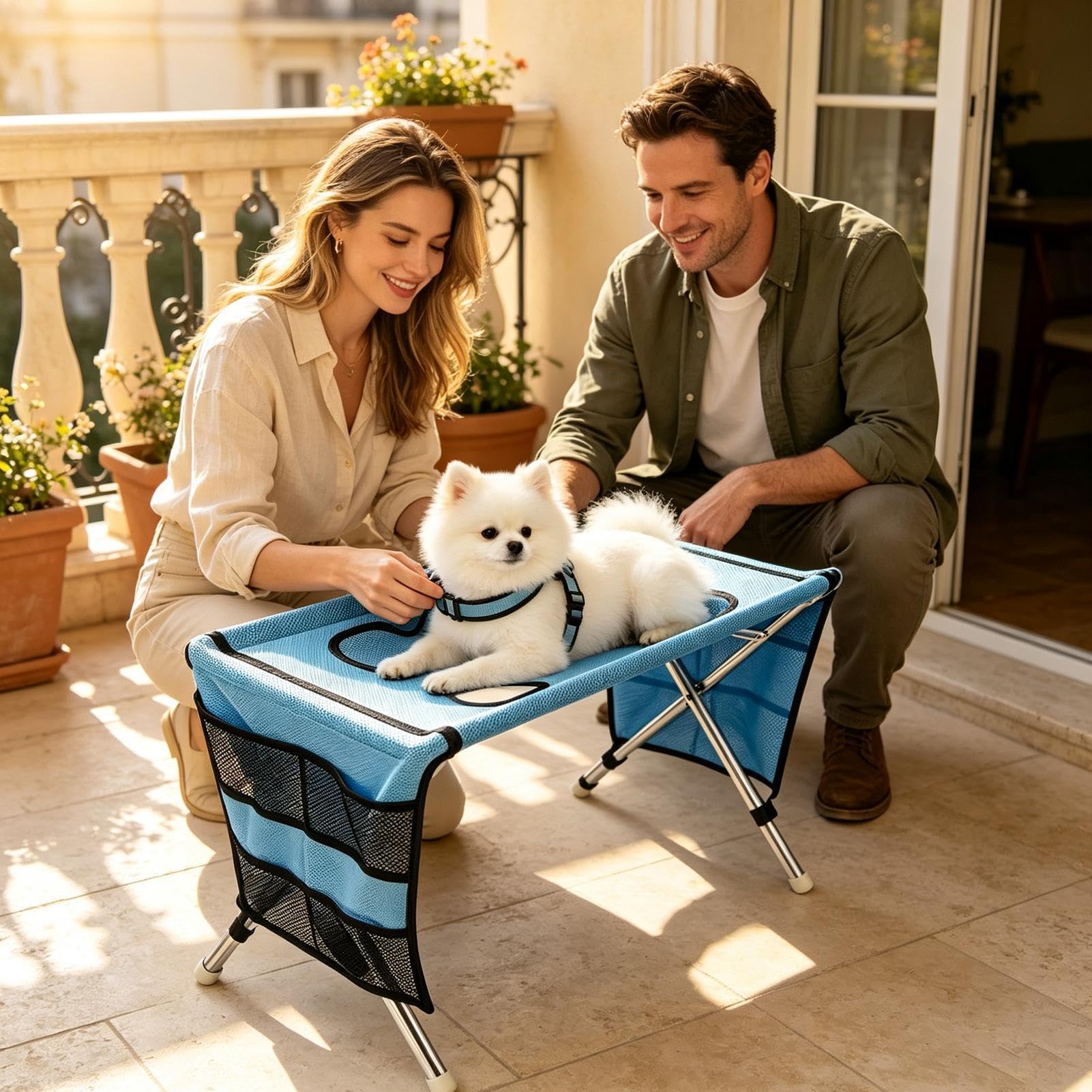Hamac De Toilettage Pour Chiens Pliable en acier inoxydable à respirante 8