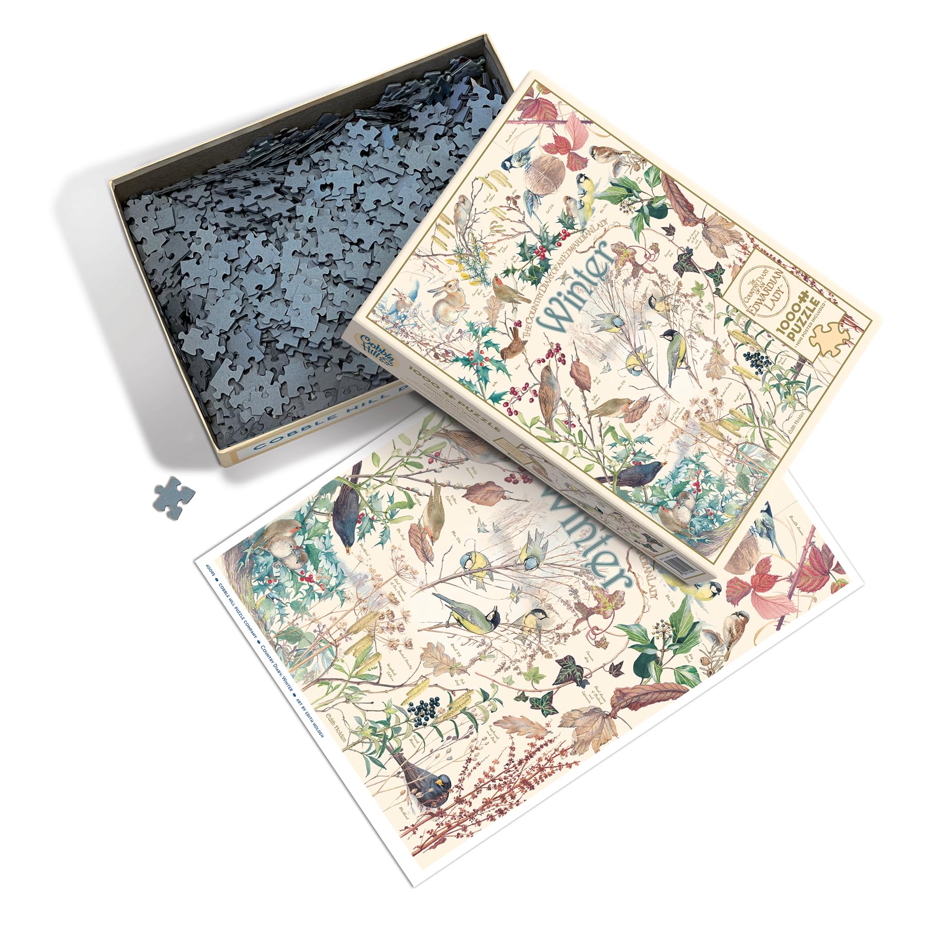 Puzzle Cobble Hill 1000 Pezzi - Country Diary Quilt - Poster Incluso - Carta Di Lino