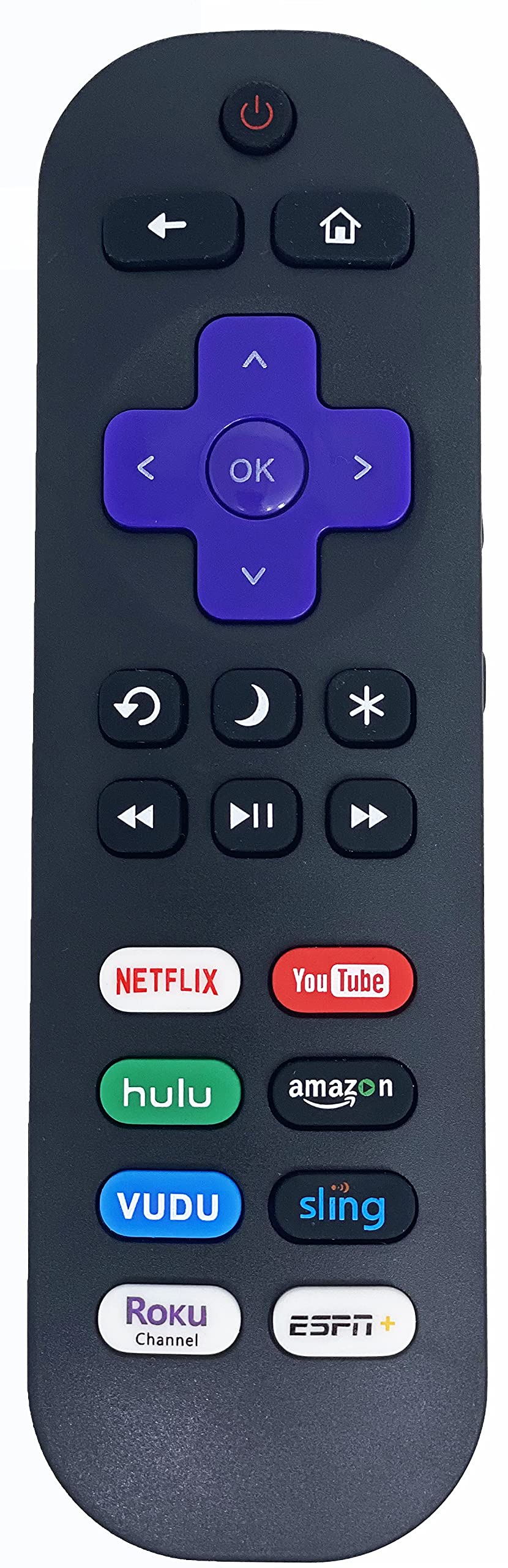 Replacement Roku TV Remote, Compatible with TCL/ONN/Element/Westinghouse/Haier/Hitachi/LG/Sanyo/JVC/Magnavox/RCA/Philips Roku Built-in Smart TVs