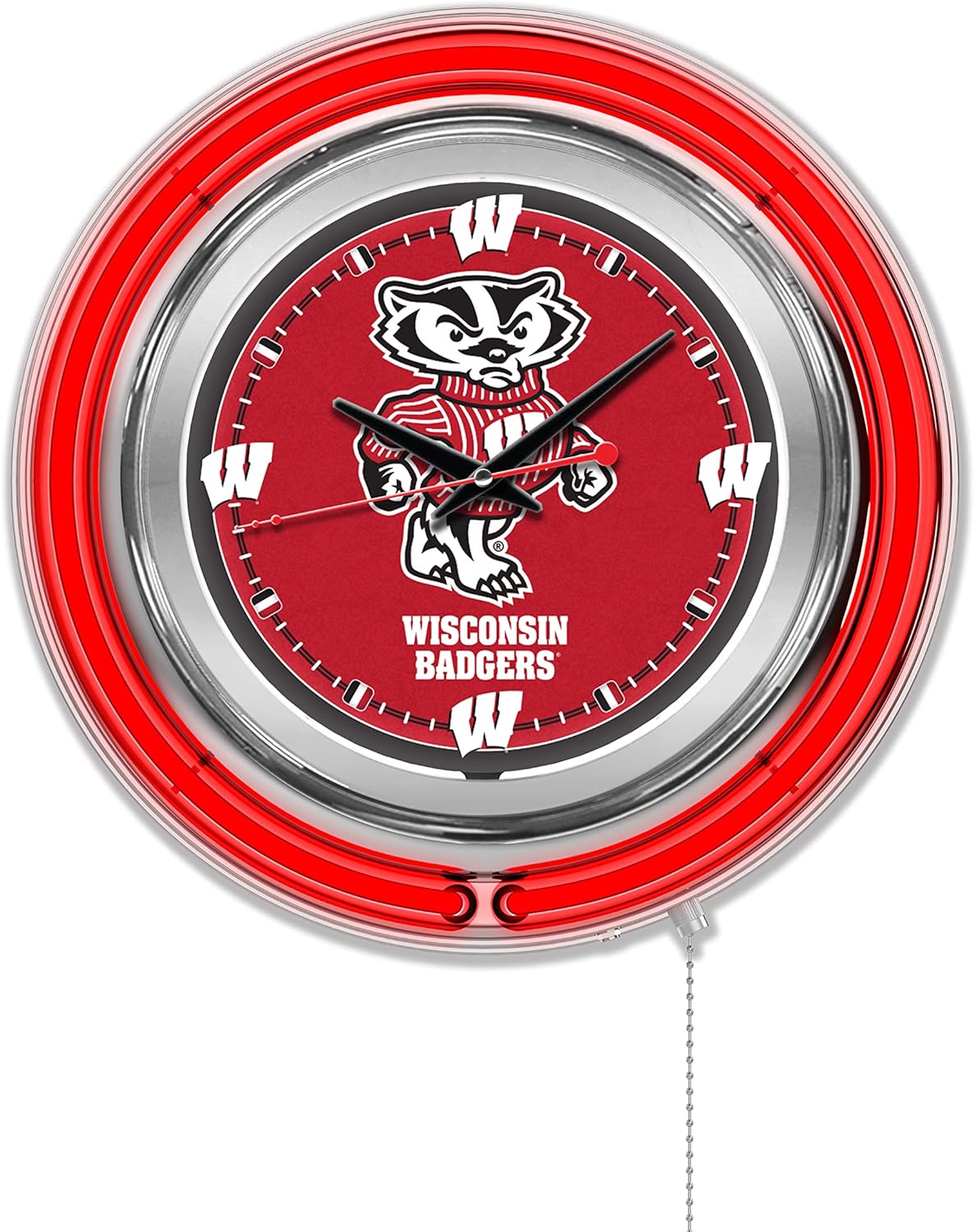 Holland Bar Stool NCAA Unisex-Adult Double Neon Ring, 15" Dia. Logo Clock