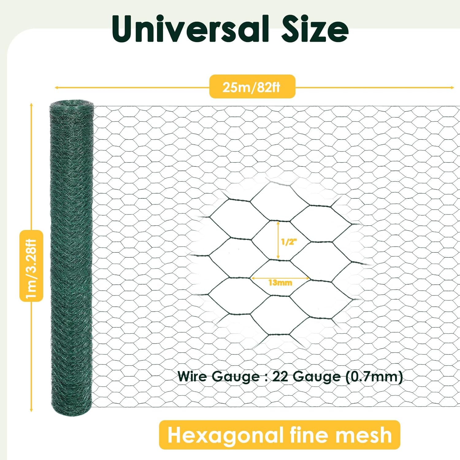 0.7mm Fine Wire Mesh 13 x 13mm Thick Rustproof Metal Grid for Rabbit Mice Aviary Garden Raised Bed