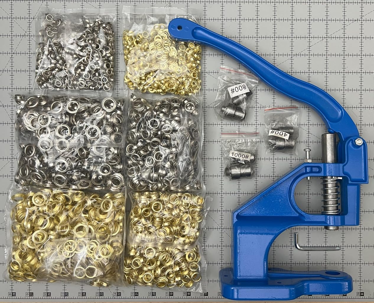 huyear Heavy Duty Grommet Tool Kit Hand Press Eyelet Grommet Tool