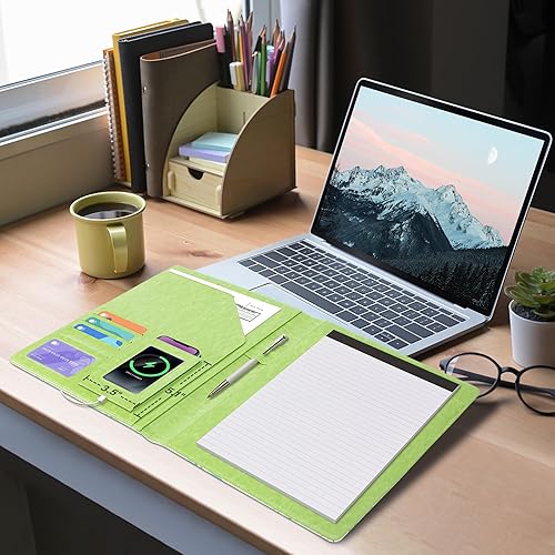 Vista 89 de Ospelelf Folio portapapeles con bloc de notas y bolsillo de cuero para almacenamiento de portapapeles para mujeres Tarotcards negras