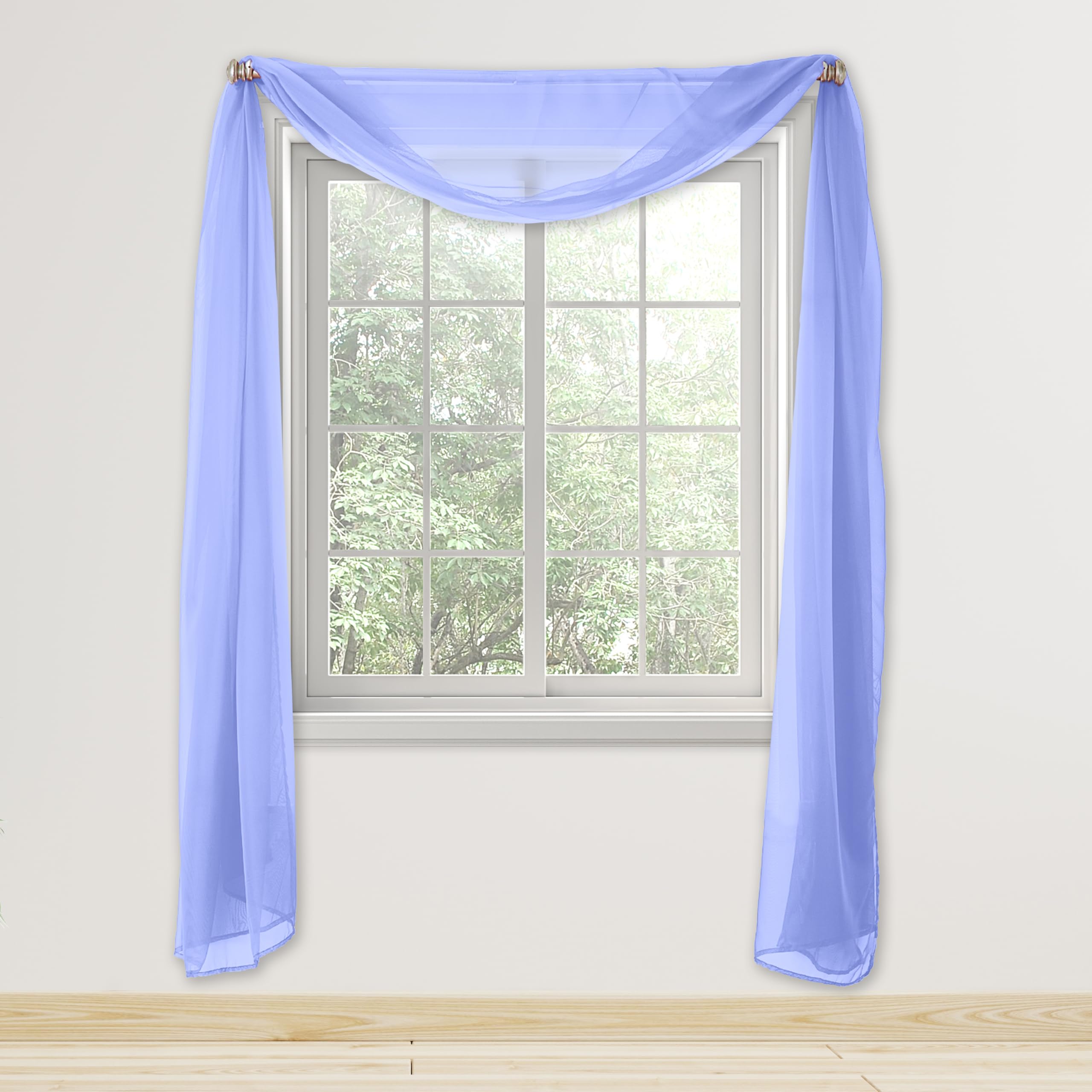 Elegant Comfort Lekki przezroczysty szal okienny z woalu - 50 cm długości - 1 panelowa przezroczysta zasłona do salonu, dekoracja wydarzenia, sypialni, (1 sztuka) 140 cm x 500 cm długości, lawendowy