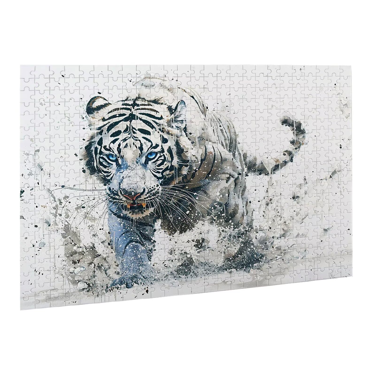 Puzzle dla dorosłych, 2000 sztuk, trudne drewniane puzzle, gra, gra logiczna, gra ręczna, dekoracja rodzinna, kreatywne hobby, prezent 70 x 99 cm biały tygrys zwierzę K0F-60