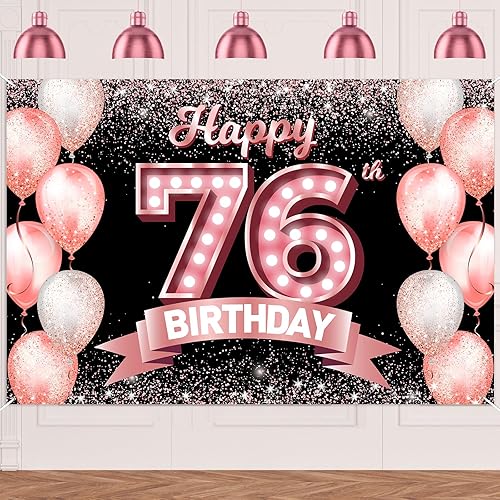 Vista 359 de Happy 21st Birthday Rose Gold Banner Backdrop Cheers to 21 Years Old Confetti Balloons Theme Decor Decorations for Women 21 Years Old Pink Birthday