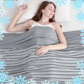 Cobertor refrescante com efeito frio de dois lados, cobertor de verão leve e respirável, cobertores para sofá, transferência de calor para manter o corpo fresco para pessoas que dormem quentes e suores noturnos, 127 x 177 cm