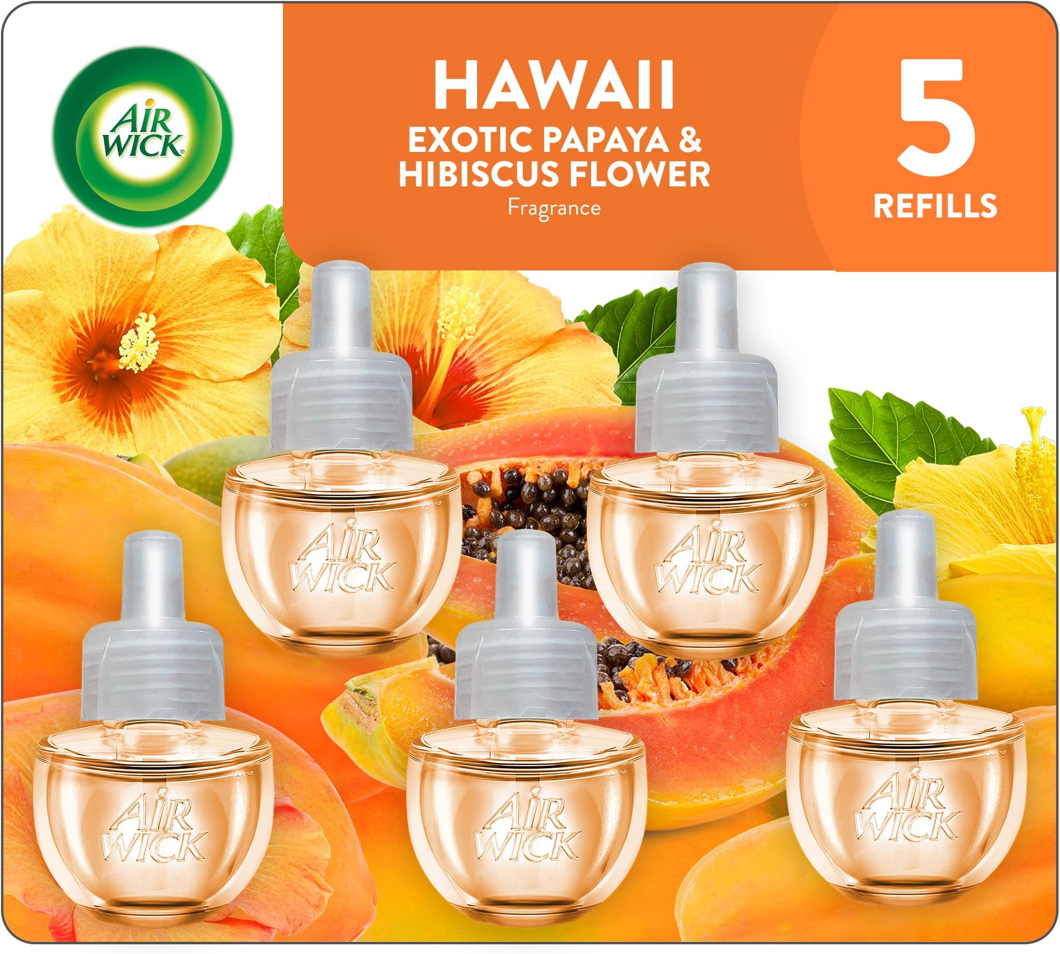 Air Wick Scented Oil Refill Plug in Air Freshener Essential Oils, National Park, Hawaii, 5ct, 3.38oz