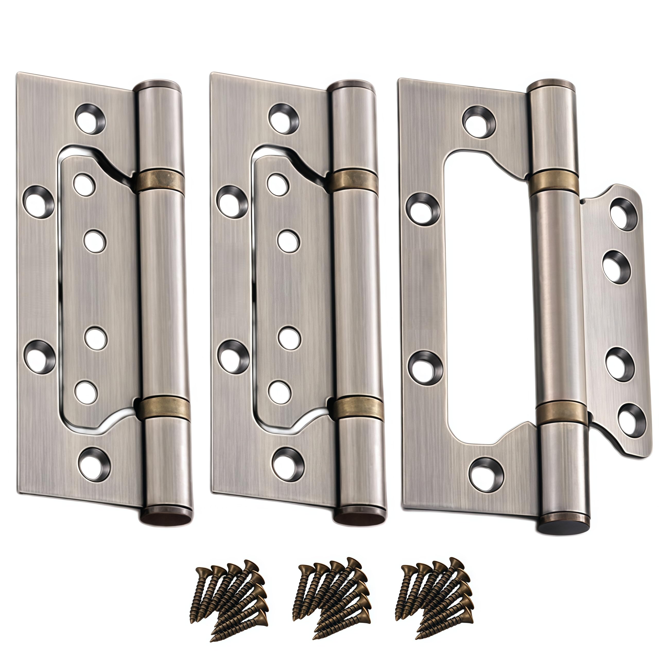 Vbnexyr Green And Patina Hinge 3 Pack Stainless Steel 360 Degree Rotating Mother And Child Hinges No Slotting Required For Wooden Doors With Screws Antique Blue 6.56 Inches