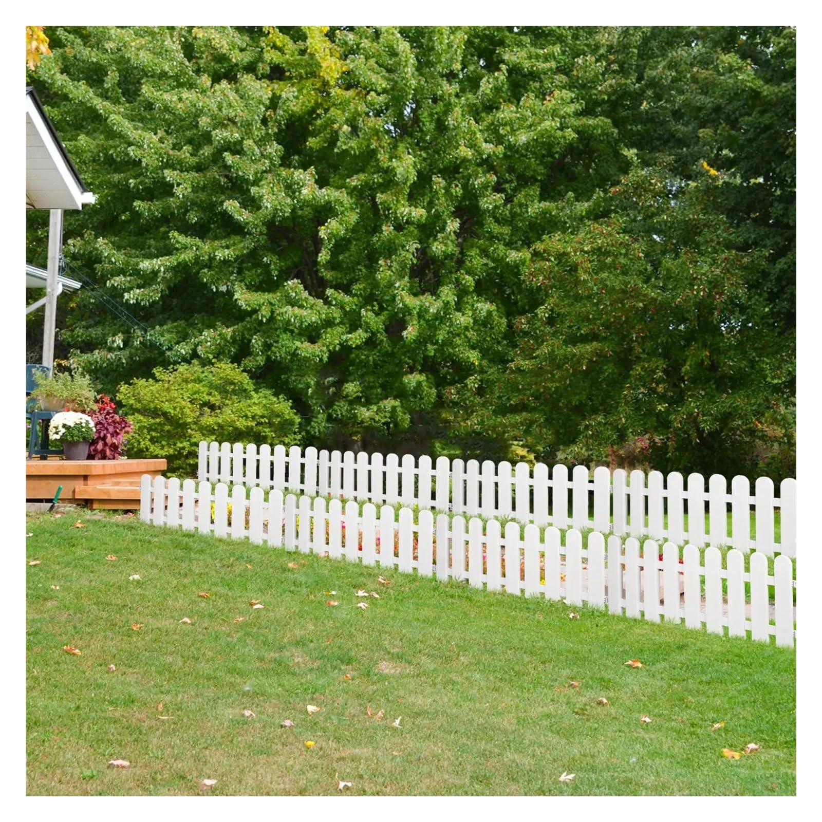 DOITOOL 5Pcs Bordures De Jardin Blanches En Plastique - Clôture Décorative Pour Pelouse Et Parterres