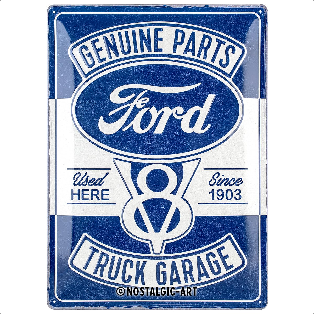 Ford Logo Tin Sign - Metal Garage Wall Decor, 8x11 Inches, Retro Auto Shop Style, Made In USA