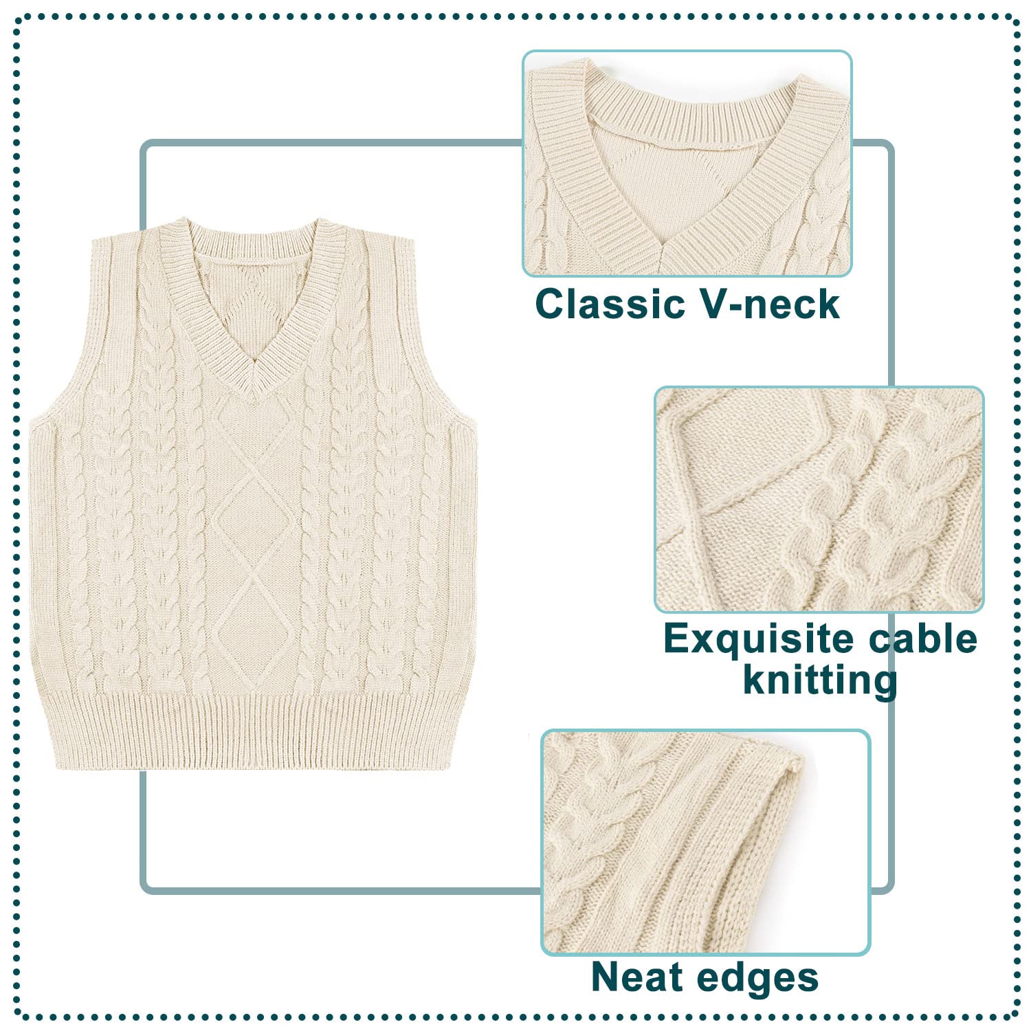 Niwicee Maglione Senza Gilet Donna Scollo a V Pullover Maglioni Invernali Maniche Maglione Smanicato Invernale Elegante Maglia Gilet Smanicato