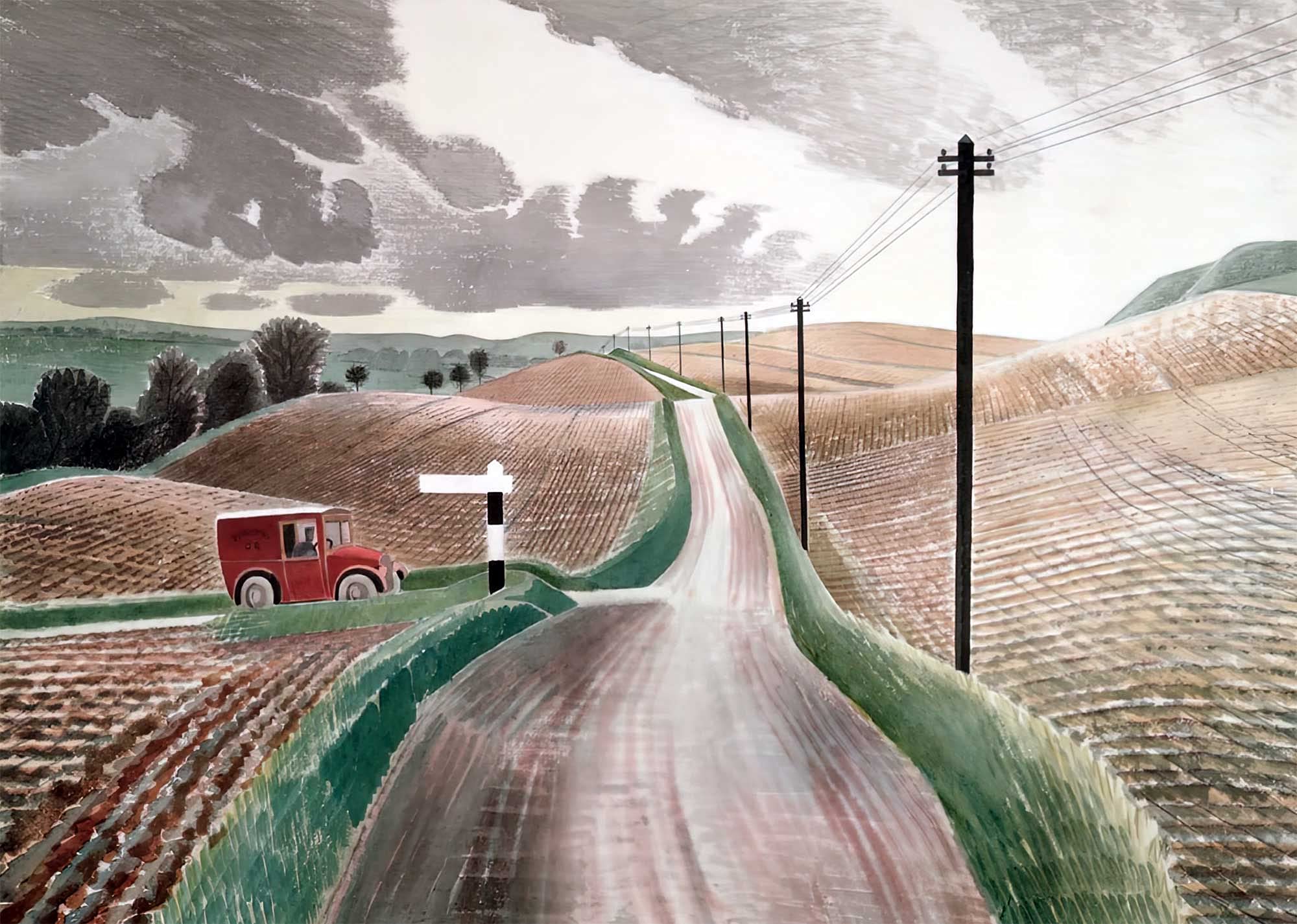 Rather Good Art Eric Ravilious A4 Print: ‘Wiltshire Landscape’. Printed on 350gm Invercote card stock using archive quality inks. All materials are FSC approved.