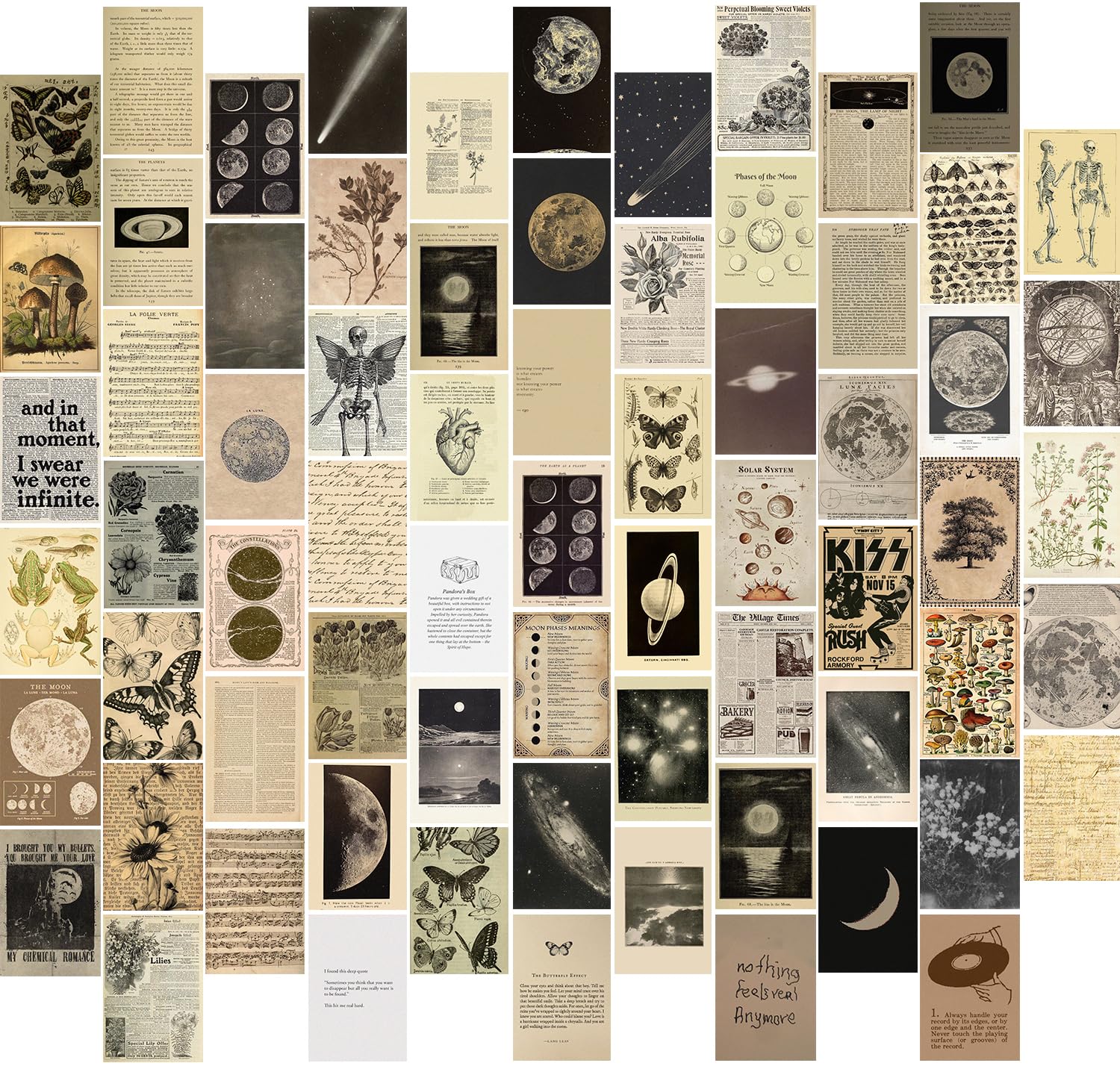 KBKBART Vintage Wall Collage Kit, 70pcs Retro Cottagecore Prints