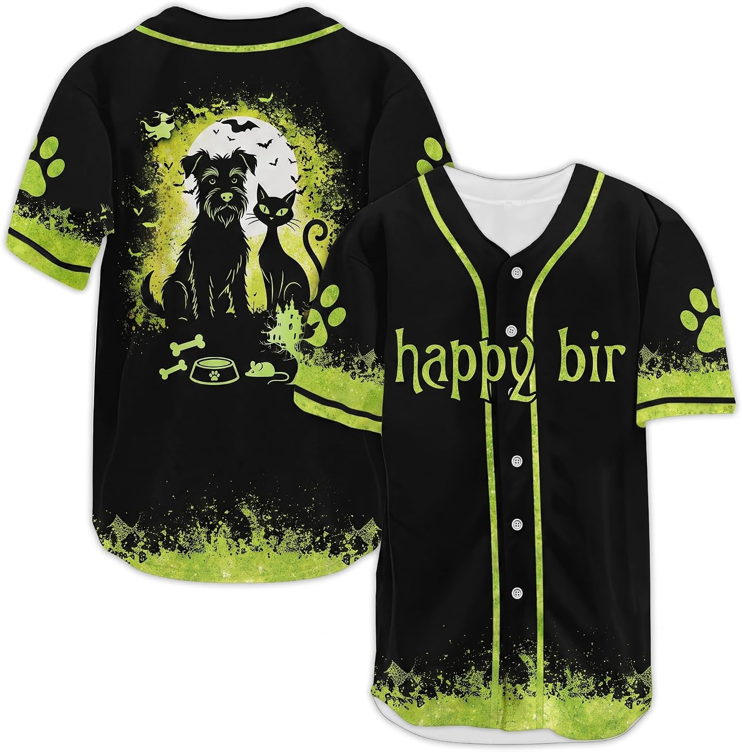 Mens Jersey Shirt V Neck Short Sleeve, Graphic Baseball Sports Tee, Casual Streetwear Button Shirt for Summer