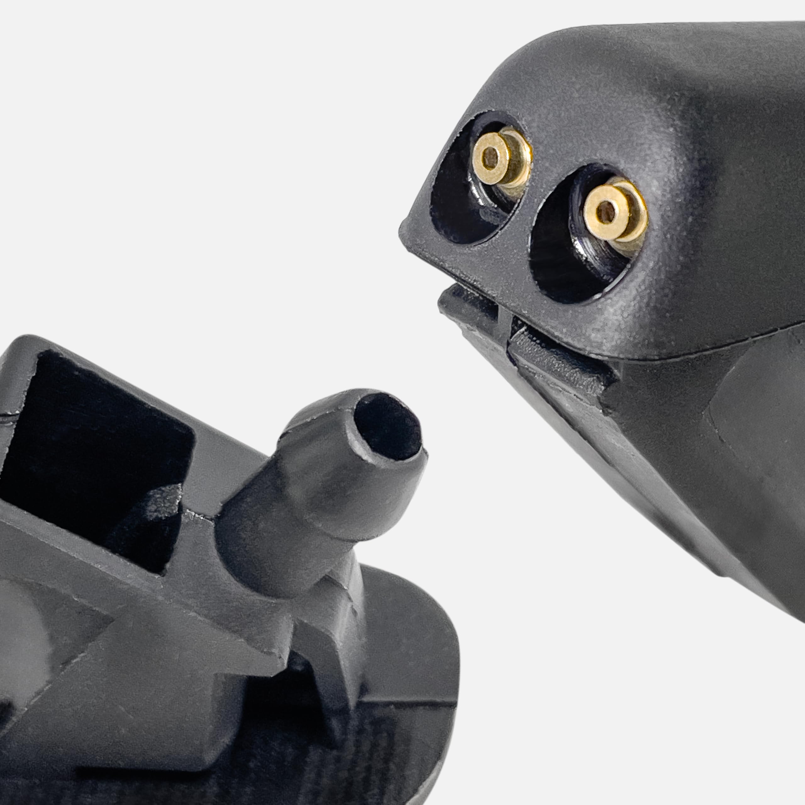 2 szt. Click&Fit Dysze do spryskiwaczy przedniej szyby kompatybilne z Tesla Model S 3 X Y 2012-2023 niepodgrzewane 2-kierunkowe regulowane dysze natryskowe akcesoria zastępuje OE# 1052887-00-C
