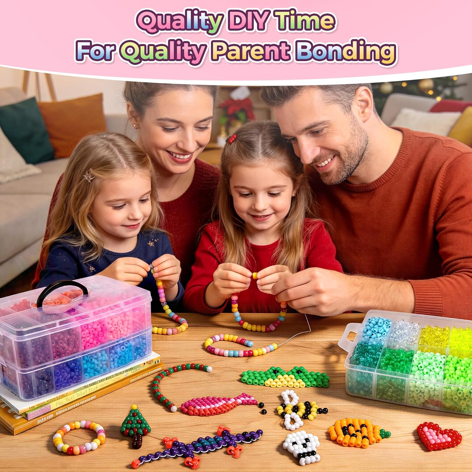 Redtwo 10000 Pcs Pony Beads for Bracelet Making Kit, 40 Colors Kandi Beads for Bracelets Jewelry Making, 6x9mm Hair Bead for Braids Key Chains DIY Crafts Gifts for Tween Girls