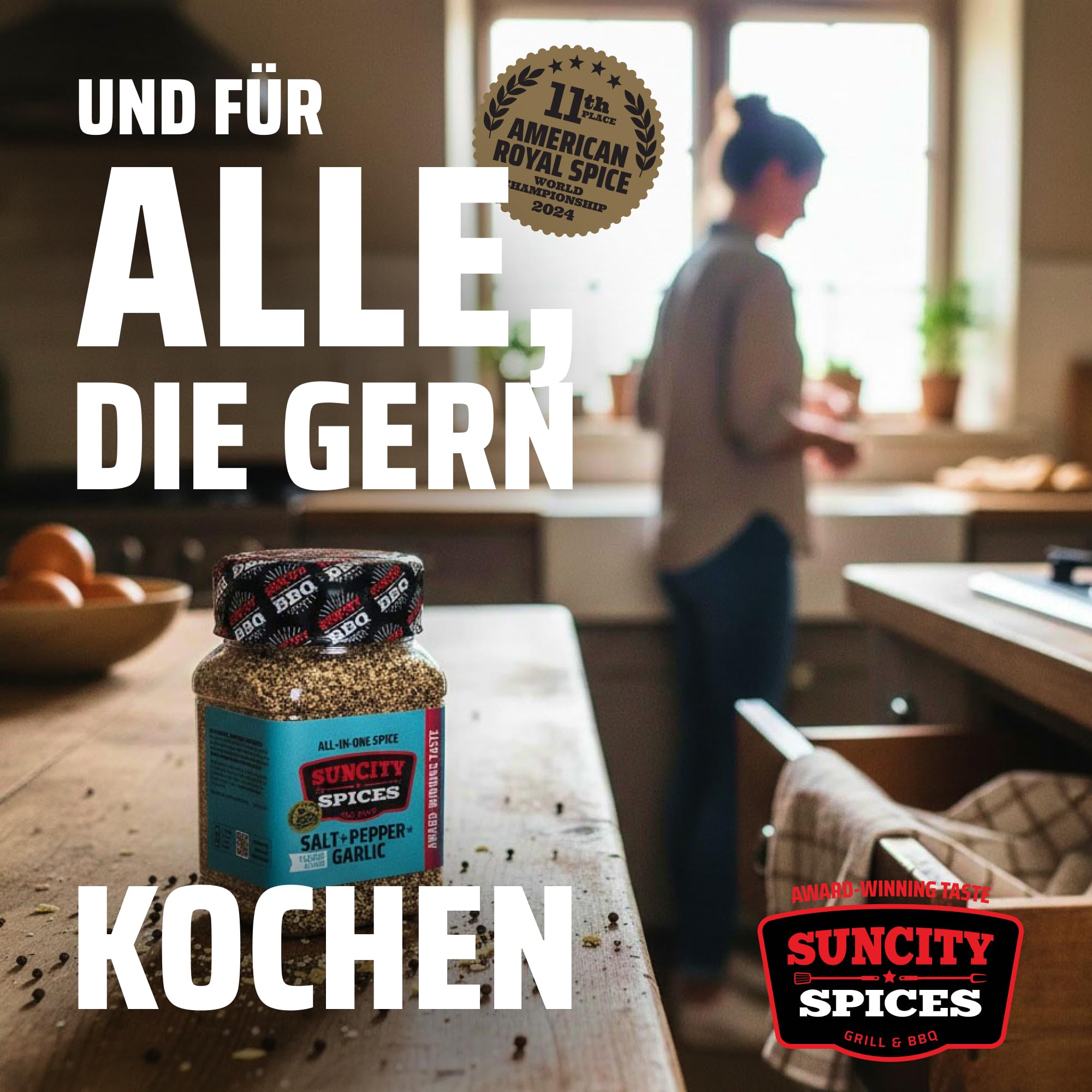 SunCity BBQ Rubs Geschenkset – 6x 250g Gewürzmischung für Pulled Pork, Ribs, Brisket & Chicken – BBQ Rub Set mit Paprikapulver & Gewürzen – Grillgewürz (6 x 250g, BBQ Box)