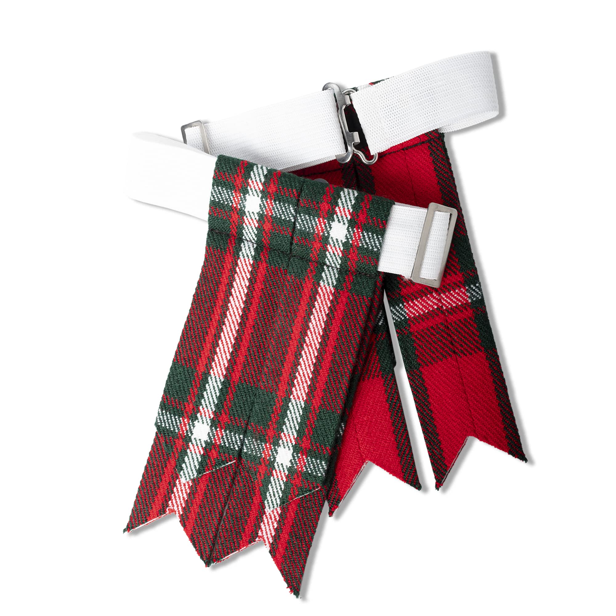 UMAMUMAM Kilt Flashes for Men with Heavy Buckle Adjusters, Plain & Tartan Kilt Sock Flashes.