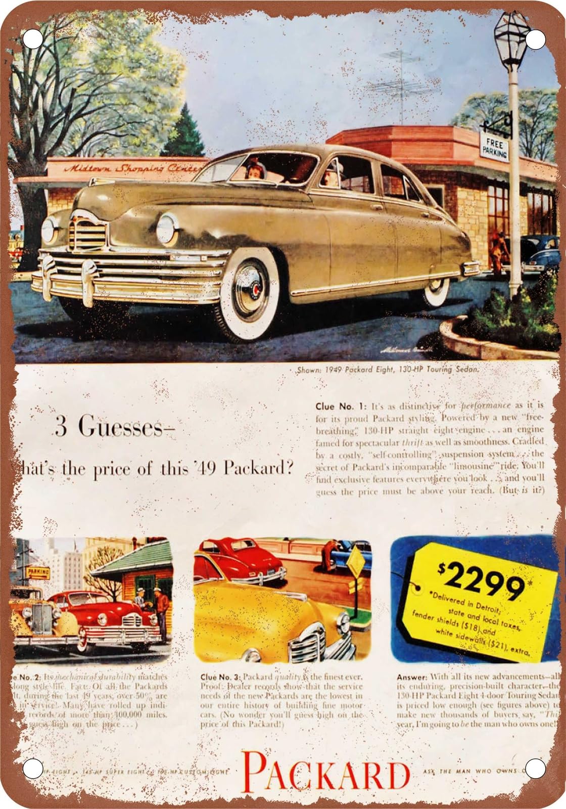 METAL SIGN - 1949 Packard Vintage Ad 09 - Old Retro Rusty Look home decor