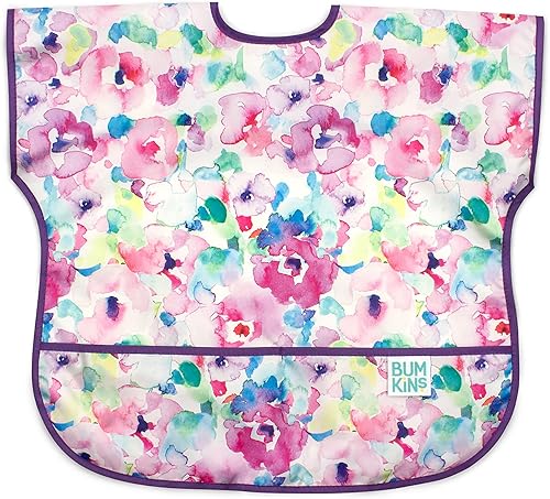 Bumkins Baberos - Baberos para niños pequeños, impermeables, grandes para 1-3 años, manga corta