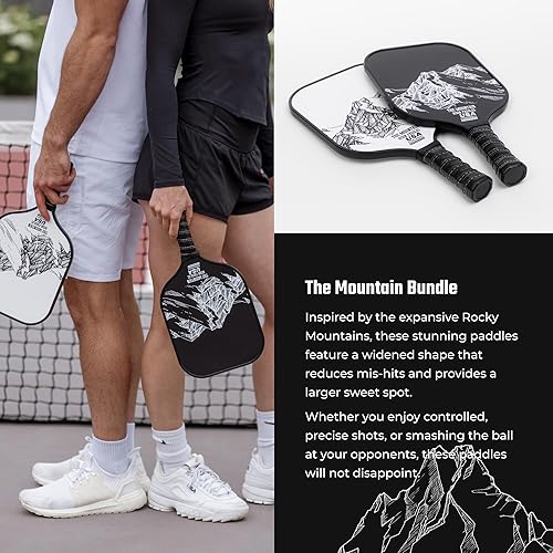 Miniatura 2 de Bison Paddles Paletas de pickleball de grafito de carbono, raquetas ligeras de pickleball  Núcleo compuesto de panal que mejora la colocación de la